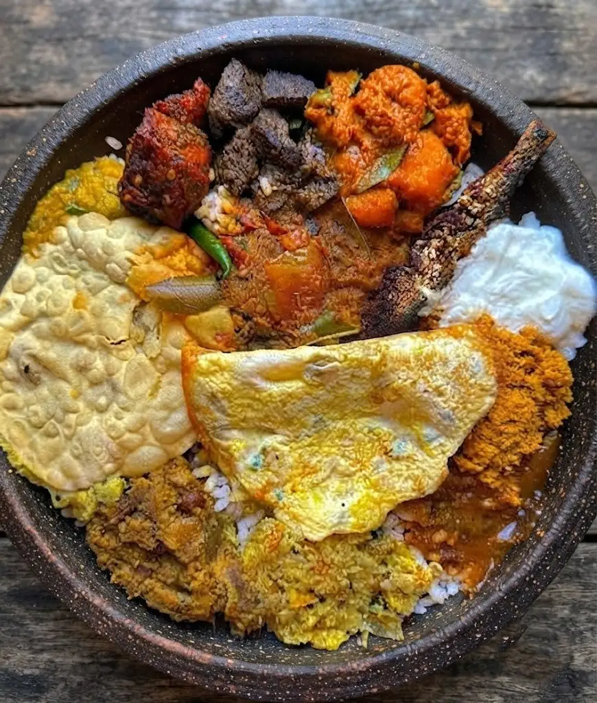Chatti Choru - traditional Kerala clay-pot rice meal at Kerala Restaurant Edmonton